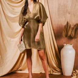 Mish Gold Polyester Relaxed Fit Casual Dress-image-11