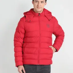 U.S. Polo Assn. Denim Co. Red Regular Fit Quilted Hooded Jacket-picture-36