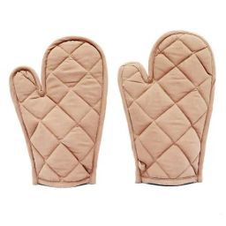 Swayam Beige Cotton Casement Pack of 2 Oven Gloves-11