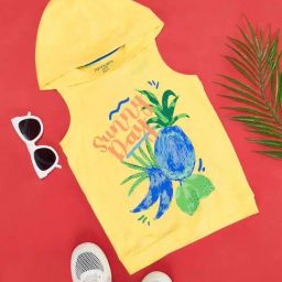 Pantaloons Junior Kids Limelight Yellow Cotton Printed T-Shirt-image-45