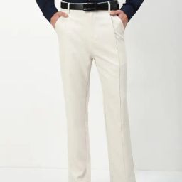 Showoff Beige Cotton Slim Fit Trousers-image-100