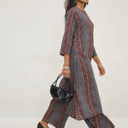 Utsa by Westside Red Striped A-Line Kurta-image-79