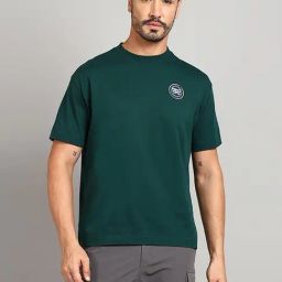 Royal Enfield Green Solid Short Sleeves T-Shirt-image-44
