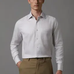 Louis Philippe Grey Regular Fit Printed Shirt-image-76