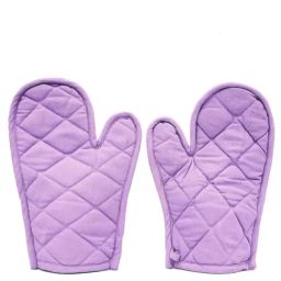 Swayam Purple Cotton Casement Pack of 2 Oven Gloves-35