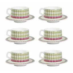 India Circus By Krshna Mehta Multi Bone China Printed Cup and Saucer-26