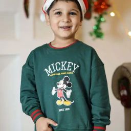 Nap Chief Unisex Green Cotton Character Based Full Sleeves Mickey Sweatshirts & Hoodies-image-45