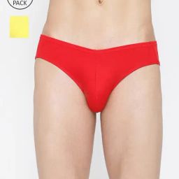 La Intimo Red & Yellow Comfort Fit Briefs - Pack Of 2-picture-30