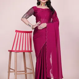 K 5 Fashion Embroidered Pure Chiffon Maheshwari Saree-image-80