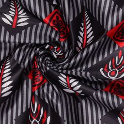 POORAK Red Set of 3 Geometric Sheer Window Curtain image 2