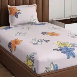 Monte Carlo Pixel Multicolor Polyester Printed 120 GSM Single Bedsheet with 1 x Pillow Cover-picture-41
