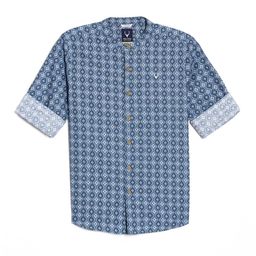 Allen Solly Junior Boys Band Collar Floral Printed Cotton Casual Shirt-picture-9