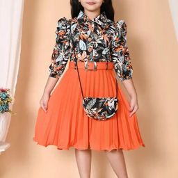 Zenat Orange Cotton Dresses-56