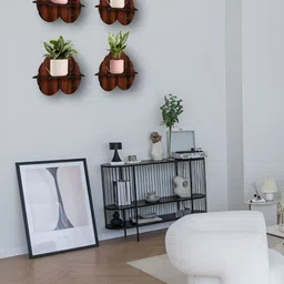 OLIVE TREE Brown 4 Pieces Planter Stand Wall Shelves-picture-58