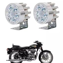 Cartronics Round 6 LED Motorcycle Light Bike Fog Lamp for Royal Enfield Bullet 500 EFI-45