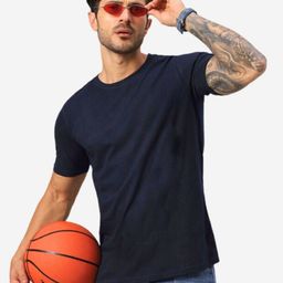 URBANICE Men Regular Fit Solid Round Neck Cotton T-shirt-image-24