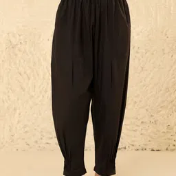 House of Chikankari Women Relaxed Straight Leg Pleated Trousers-image-74