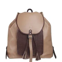 Tohl Rp1 Nayara Beige & Brown Textured Leather Backpack-19