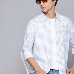 Levis Geometric Printed Linen Cotton Casual Shirt-image-6