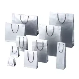 AS ONE Bright Bag Coated Paper with PP Handle Silver, 61-314-5-22 (Set of 150 pcs)-25