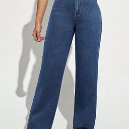 NU CLOTHS Women Jean Wide Leg High-Rise Stretchable Jeans-image-98
