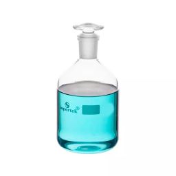 Supertek 1000 ml Narrow Mouth Reagent Bottle With Interchangeable Flat Head Glass Stopper, 12.150.1000-29