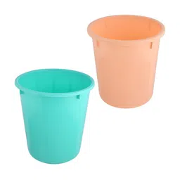 Kuber Industries Green & Peach Coloured 2 Pieces Open Garbage Dustbins 7L image 3