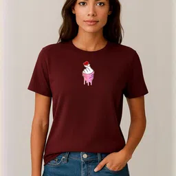 Anikmart Women Graphic Printed Round Neck Cotton T-shirt-picture-39