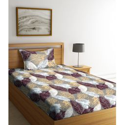 Arrabi Single Bed Cotton Bedsheet and Pillow Cover - Multicolour-image-60