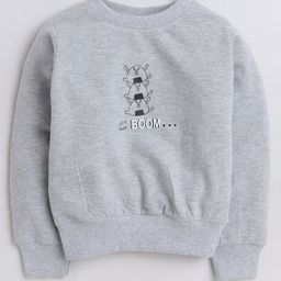 Aww Hunnie Full Sleeves Cartoon Printed Cotton Terry Autumn Winter Sweatshirt -  Grey-image-66