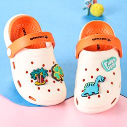 Cute Walk by Babyhug Clogs with Back Strap & Dinosaur Applique -Pink-image-57