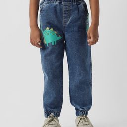 Nauti Nati Denim Dinosaur Printed Jeans - Blue-image-2