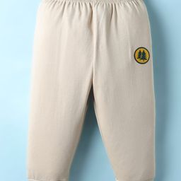 Ollypop Interlock Knit Full Length Lounge Pants With Patch - Ivory-image-55