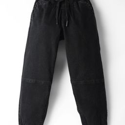Olio Kids Denim Woven Full Length Solid Jeans - Black-image-54