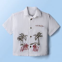 US Polo Assn Cotton Woven Half Sleeves Shirt With Brand Logo & Animal Embroidery - White-image-88