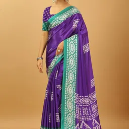 VIRENDRA TEXTILES Ethnic Motifs Pure Crepe Saree-image-63