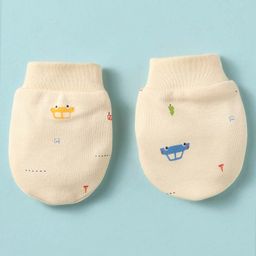Simply Interlock Knit Cap Mitten & Booties Set with Cars Print Cream - Diameter 15.5 cm image 4