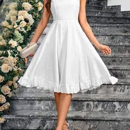 StyleCast x Revolte Cap Sleeves Fit & Flare Dress-37