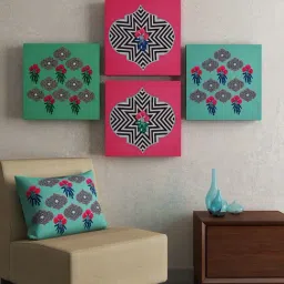 SEJ by Nisha Gupta Multicolor Framed Wall Arts - Set of 4-image-18