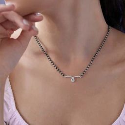 Ornate Jewels 925 Silver American Diamond Infinity Adjustable Mangalsutra-image-12