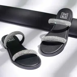 ViviBlu Women's Black Slide Sandals-picture-43