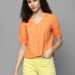 Allen Solly Orange Cotton Regular Fit Shirt-image-46