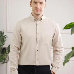 The Formal Club Mushroom Linen Smart Fit Formal Shirt-image-94
