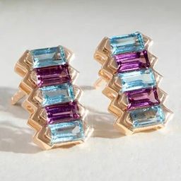 Mia by Tanishq Dazzling Blue Topaz & Gold Elegance Stud Earrings for Women-image-69