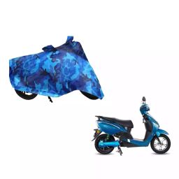 Auto Pearl Waterproof Two Wheeler Cover For Hero Electric Optima (Blue)-image-89