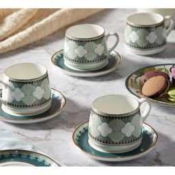 India Circus By Krshna Mehta Multi Bone China Printed Cup and Saucer-2