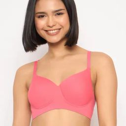 Clovia Pink Cotton Solid T-Shirt Bra-picture-30