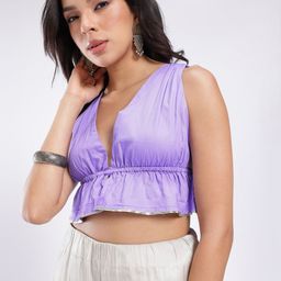 glitchez Gathered Peplum Crop Top-image-60