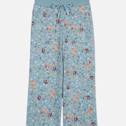 Plum Tree Girls Teal Blue Cotton Printed NA Trouser-image-58