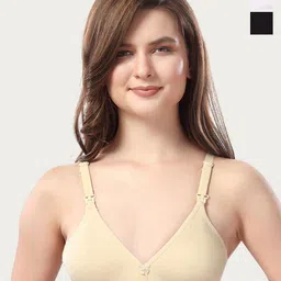 Fabme Pack Of 3 Medium Coverage Non-Padded Cotton Maternity Bra With All Day Comfort-49